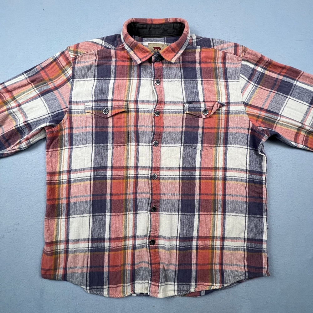 Dakota Grizzly Flannel Shirt Mens XL Red Plaid Cotton Herringbone Outdoor Casual - Picture 9 of 14